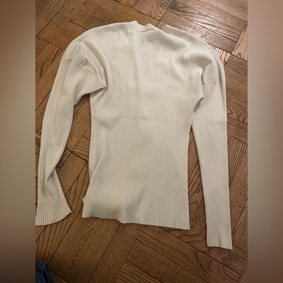 A.L.C. Ellen Ribbed Button-Front Cardigan in Cream White Size Small - Picture 6 of 6